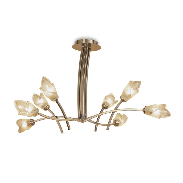 Mantra M0180AB | Pietra Pendant 4 Arm 8 Light | Antique Brass