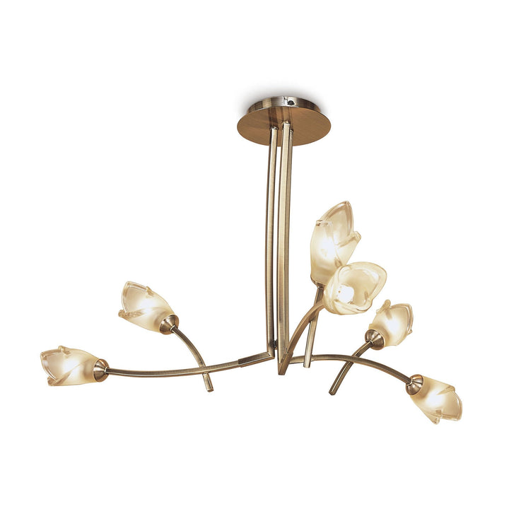 Mantra M0181AB Pietra Pendant 3 Arm 6 Light G9 Antique Brass