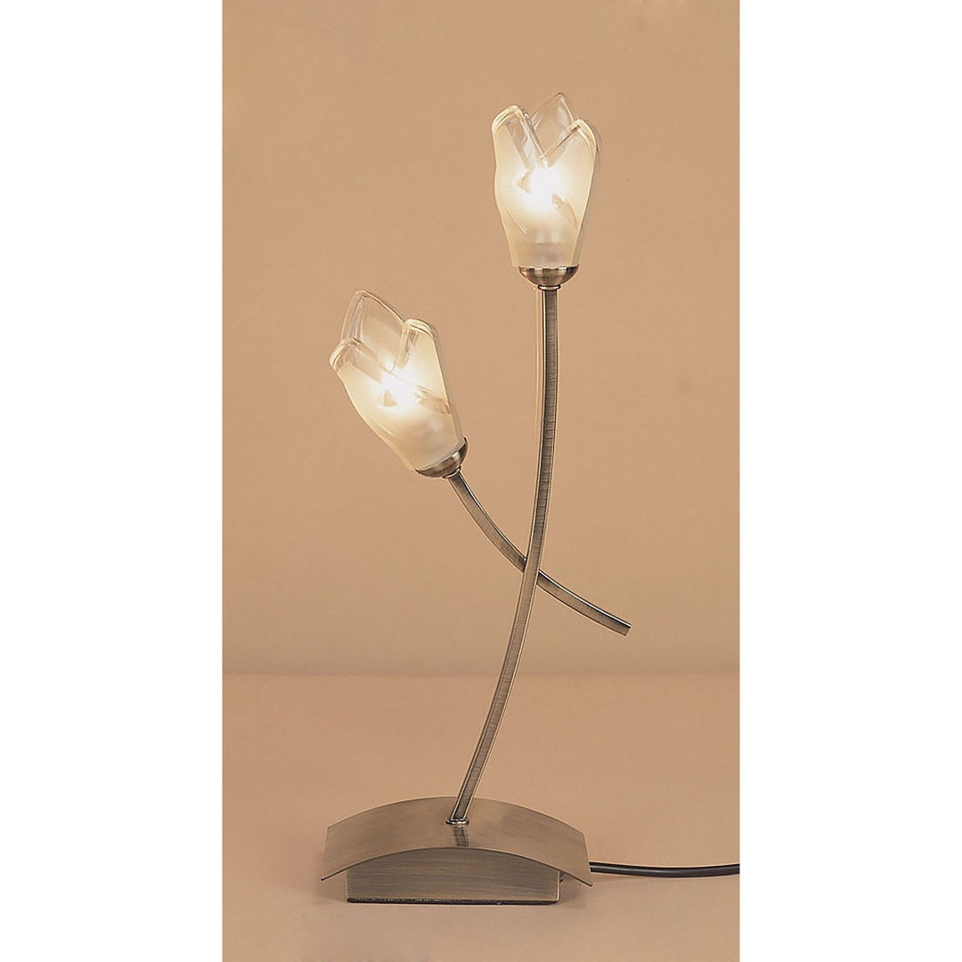 Mantra M0182AB Pietra Table Lamp 2 Light G9 Antique Brass