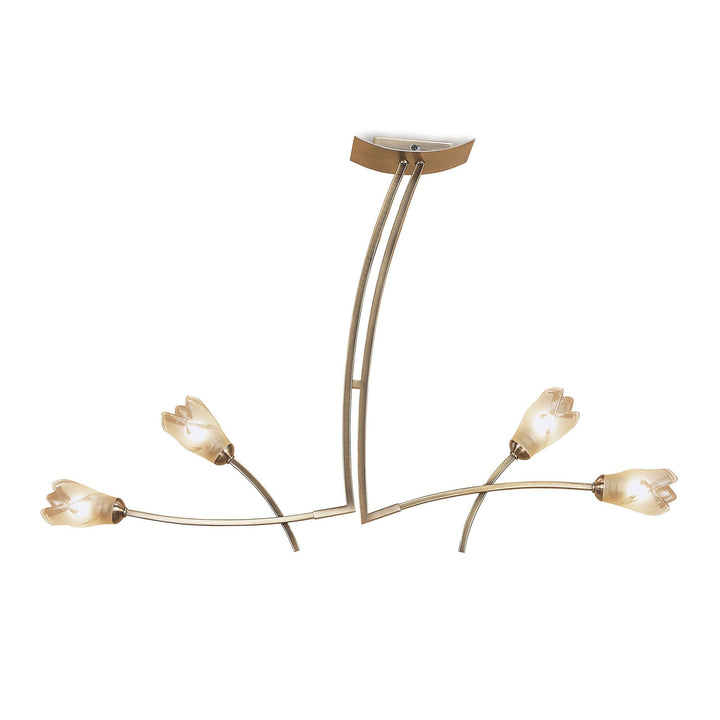 Mantra M0183AB Pietra Linear Pendant 2 Arm 4 Light G9 Antique Brass