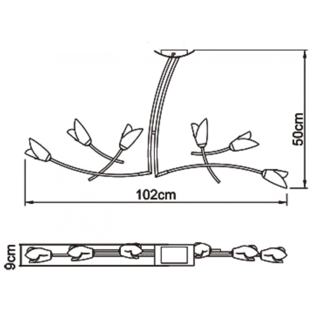 Mantra M0191AB Pietra Linear Pendant 2 Arm 6 Light G9 Antique Brass