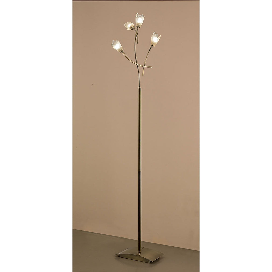 Mantra M0195AB Pietra Floor Lamp 4 Light G9 Antique Brass