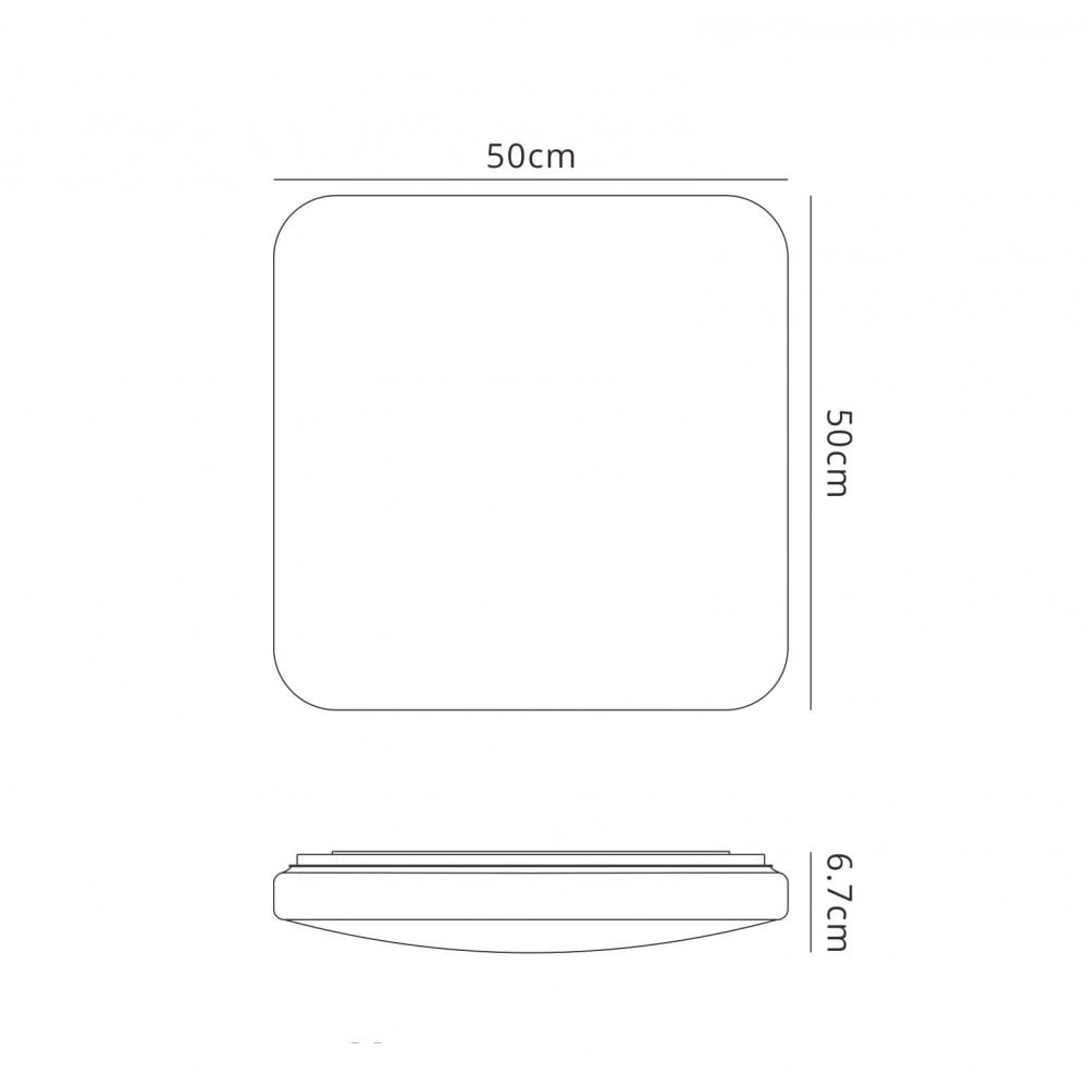 Mantra M6242 Quatro II Flush Fitting Square 50cm 60W LED White