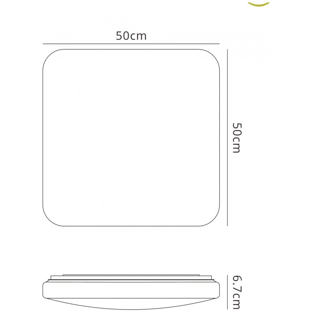 Mantra M6245 Quatro II Flush Fitting Square 50cm 60W LED White