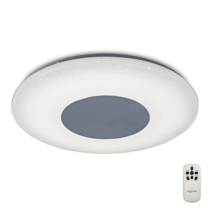 Mantra M5933 Reef Ceiling 45cm Round 48W LED -6500K Tuneable Remote Control Chrome / White