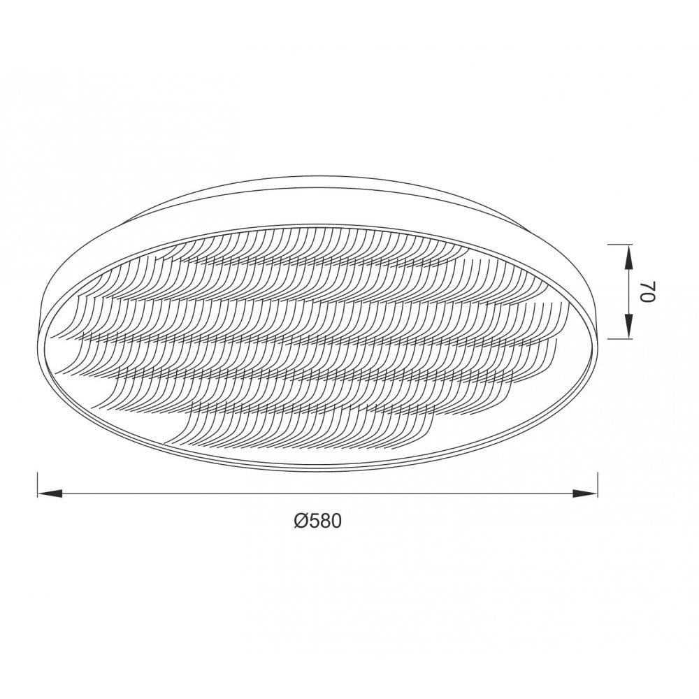 Mantra M5342 Reflex Flush 58cm Round 50W LED + 6000K Aluminium / Acrylic