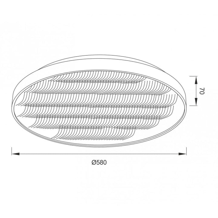 Mantra M5342 Reflex Flush 58cm Round 50W LED + 6000K Aluminium / Acrylic