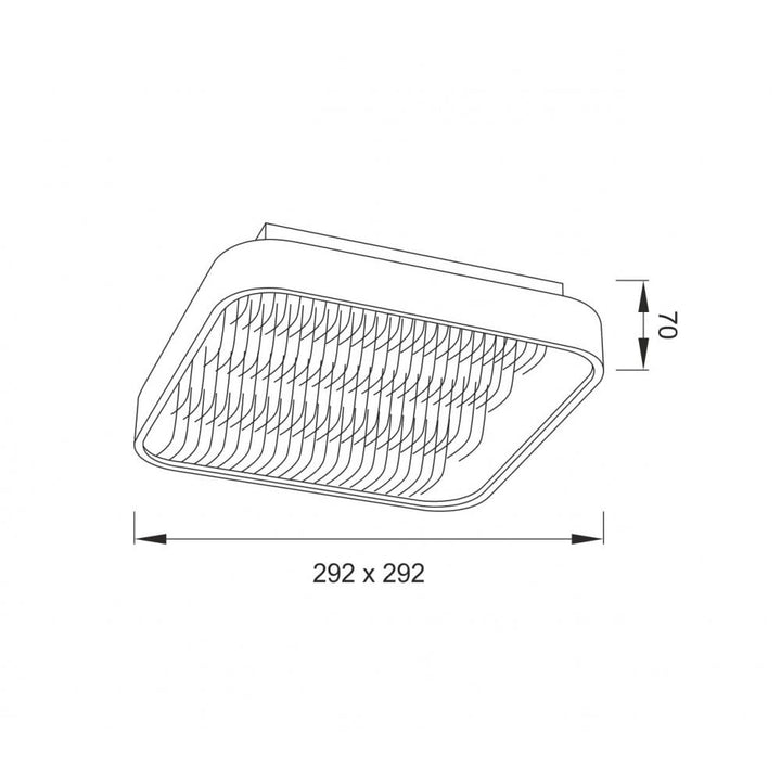 Mantra M5341 Reflex Flush 29cm Square 18W LED + 6000K Aluminium / Acrylic