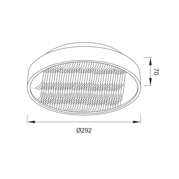 Mantra M5344 Reflex Flush 29cm Round 18W LED + 6000K Aluminium / Acrylic