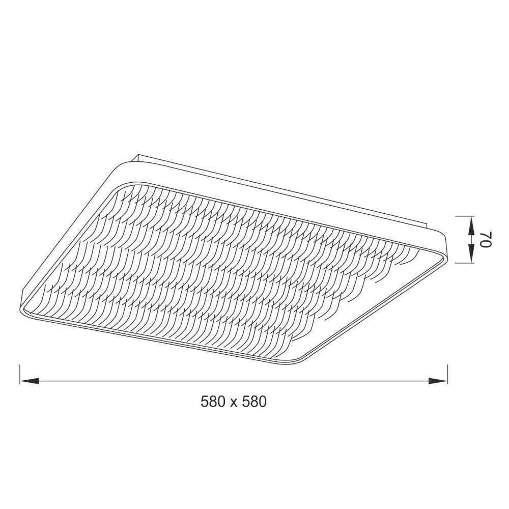 Mantra M5340 Reflex Flush 58cm Square 50W LED + 6000K Aluminium / Acrylic