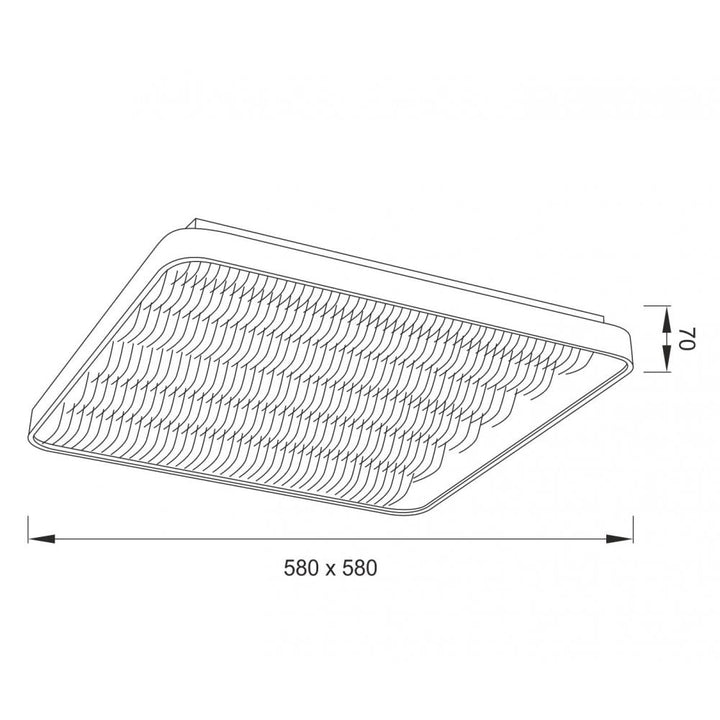 Mantra M5340 Reflex Flush 58cm Square 50W LED + 6000K Aluminium / Acrylic