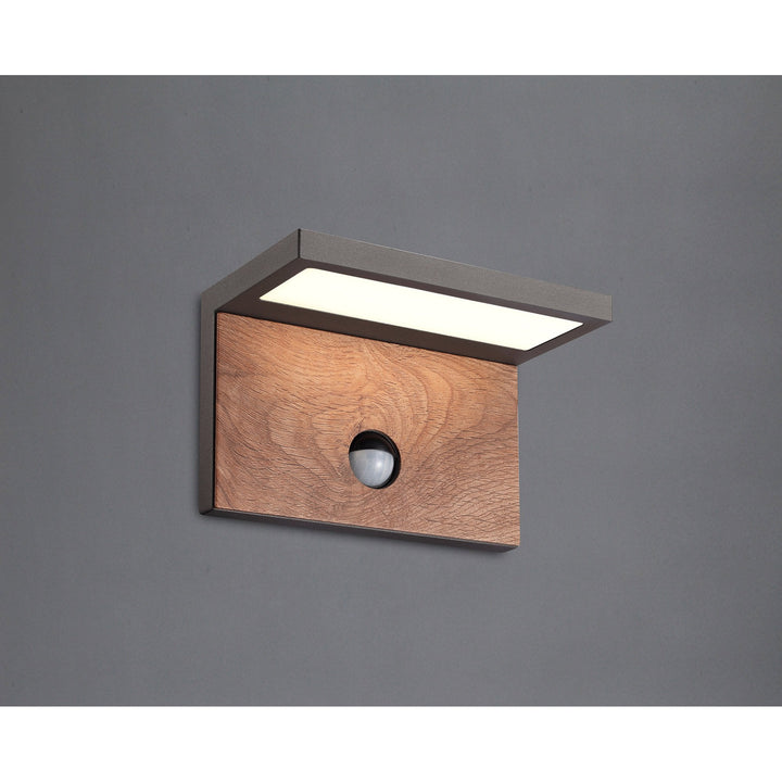 Mantra M6774 Ruka Outdoor Motion Sensor Wall Lamp 15W LED Anthracite/Walnut