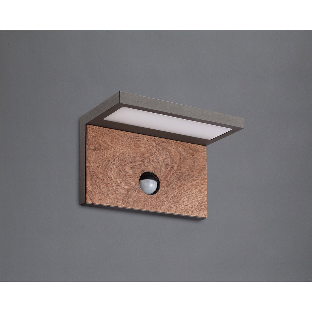 Mantra M6774 Ruka Outdoor Motion Sensor Wall Lamp 15W LED Anthracite/Walnut