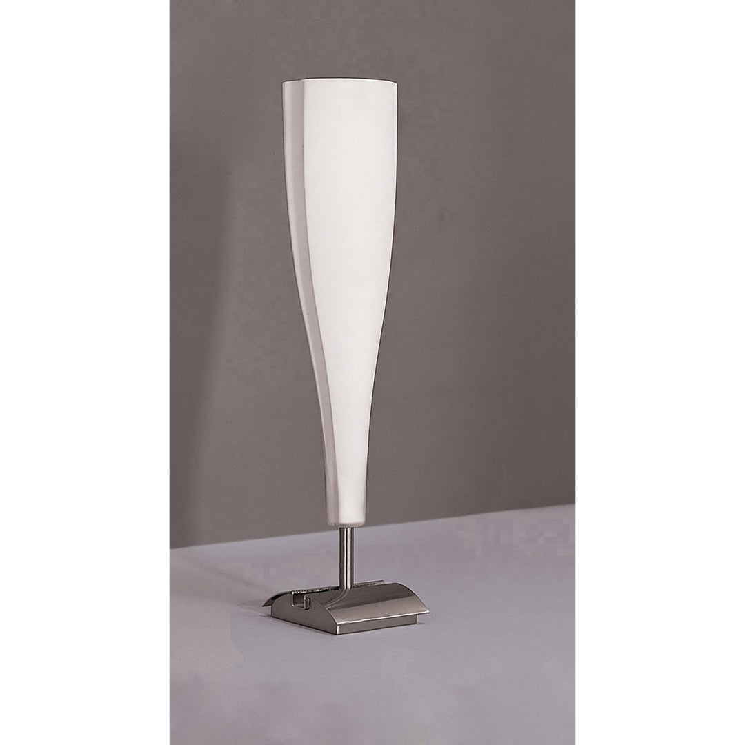 Mantra M0063 Java Table Lamp Big 1 Light E14 Satin Nickel/Frosted White Glass