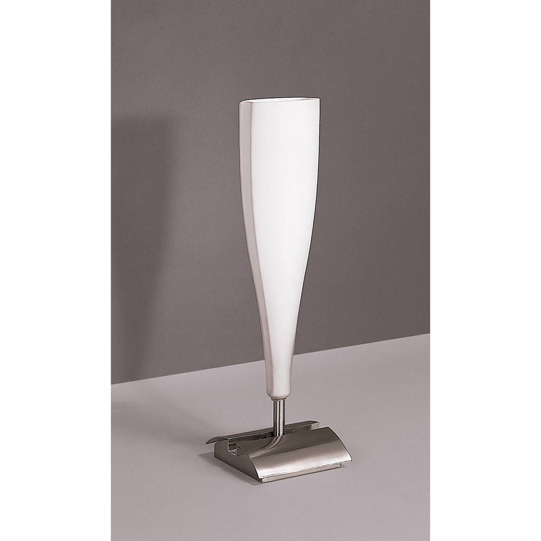 Mantra M0064 Java Table Lamp Small 1 Light E14 Satin Nickel/Frosted White Glass