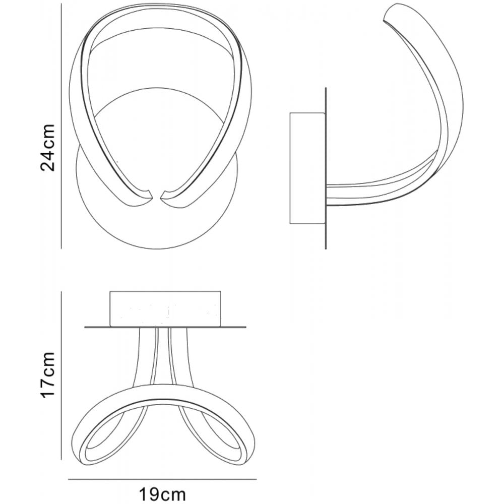 Mantra M4988/S Knot Switched Wall Lamp LED Silver