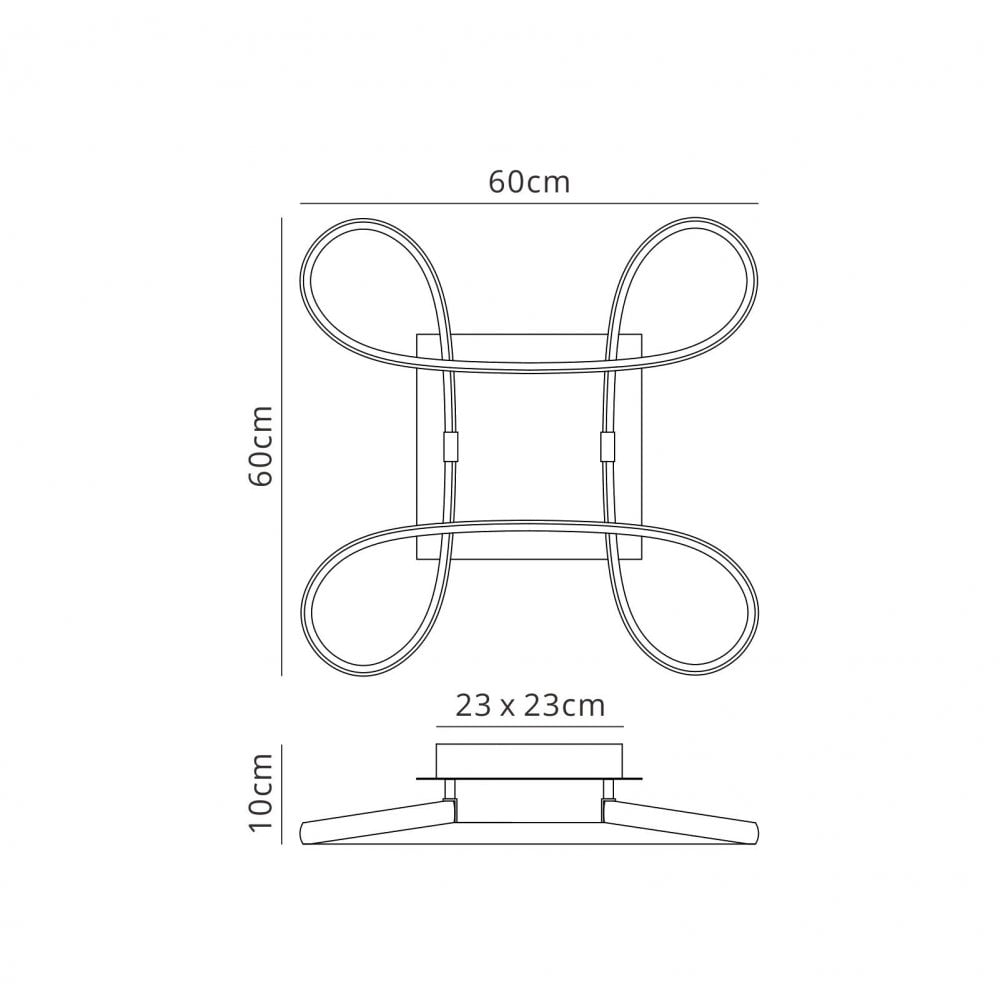 Mantra M4990 Knot Ceiling LED 4 Looped Arms Silver