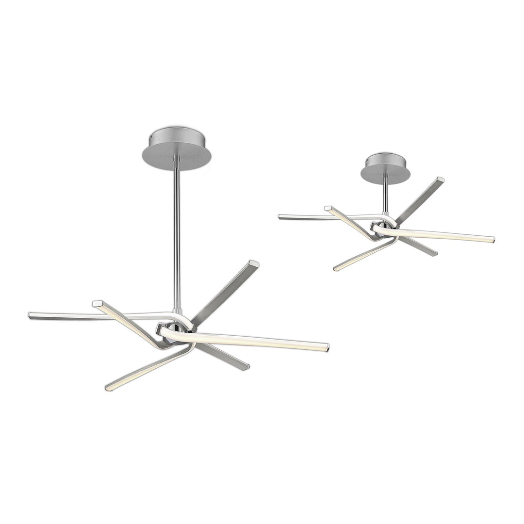 Mantra M4991 Knot Telescopic\Semi Ceiling LED Curved Arms Silver