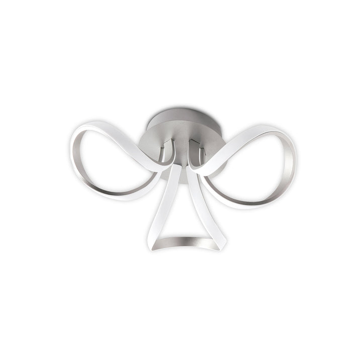 Mantra M4994 Knot Dimmable Ceiling Light 48cm Round LED 3 Looped Arms Silver