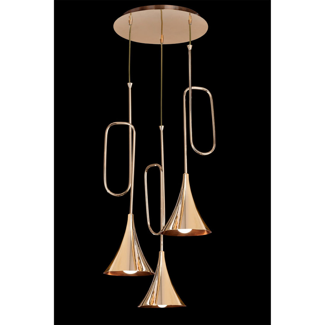 Mantra M5896 Jazz Oro Pendant 3 Light Polished Gold