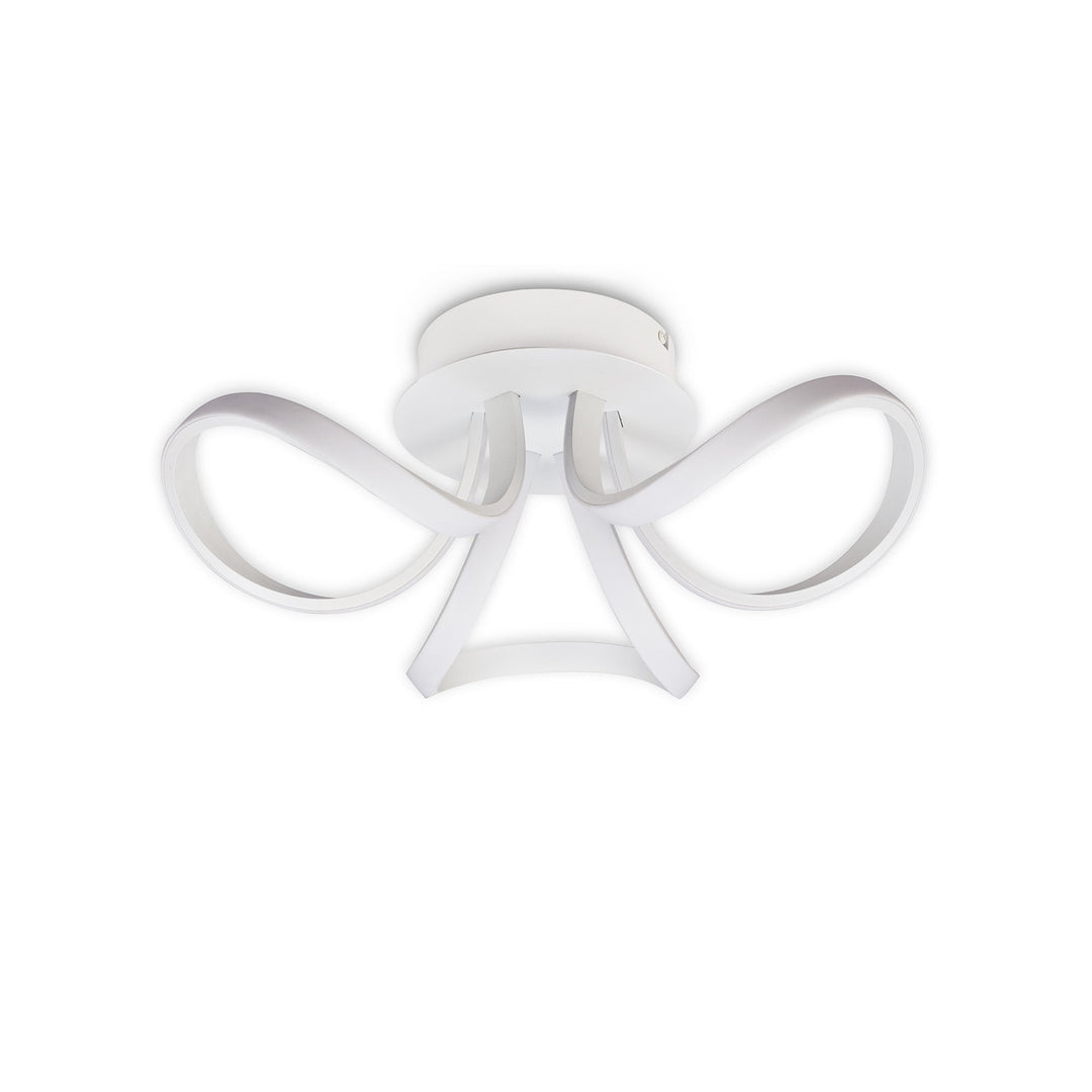 Mantra M6035 Knot Blanco Ceiling Light 48cm Round 3 Looped Arms LED White