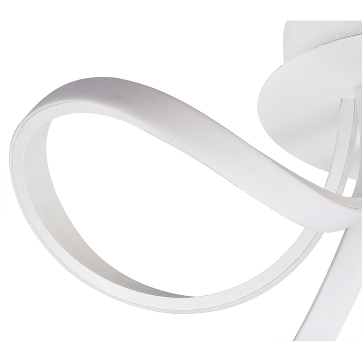 Mantra M6035 Knot Blanco Ceiling Light 48cm Round 3 Looped Arms LED White