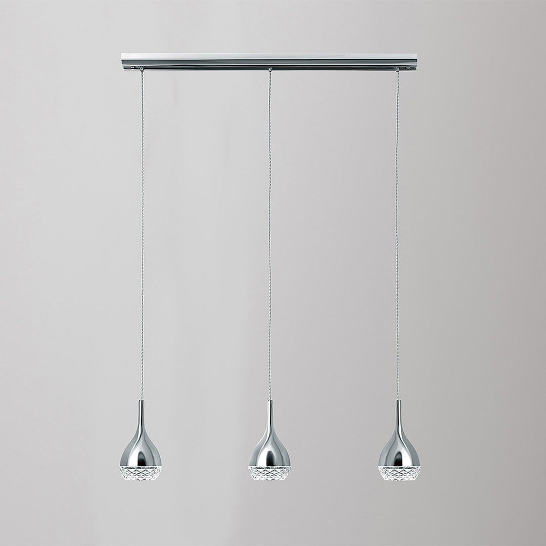 Mantra M5161 Khalifa Pendant 3 Light Line Polished Chrome