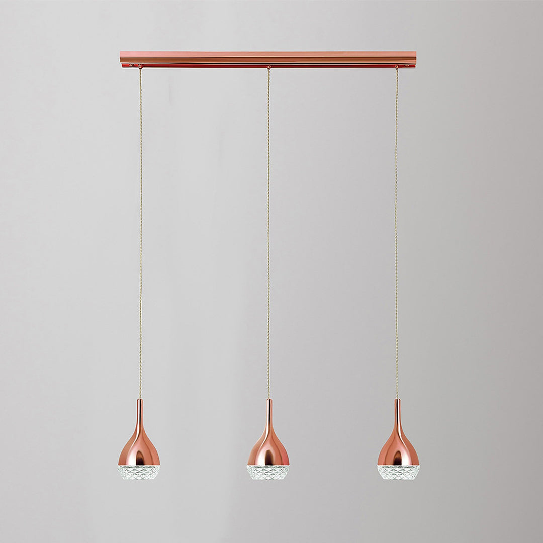 Mantra M5166 Khalifa Pendant 3 Light Line Copper