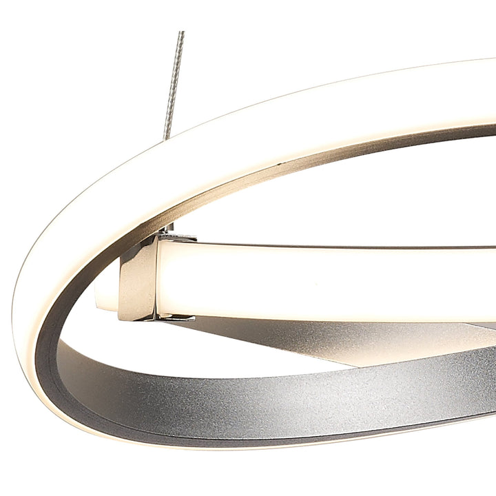 Mantra M5384 Infinity Pendant LED Silver Polished Chrome White Acrylic