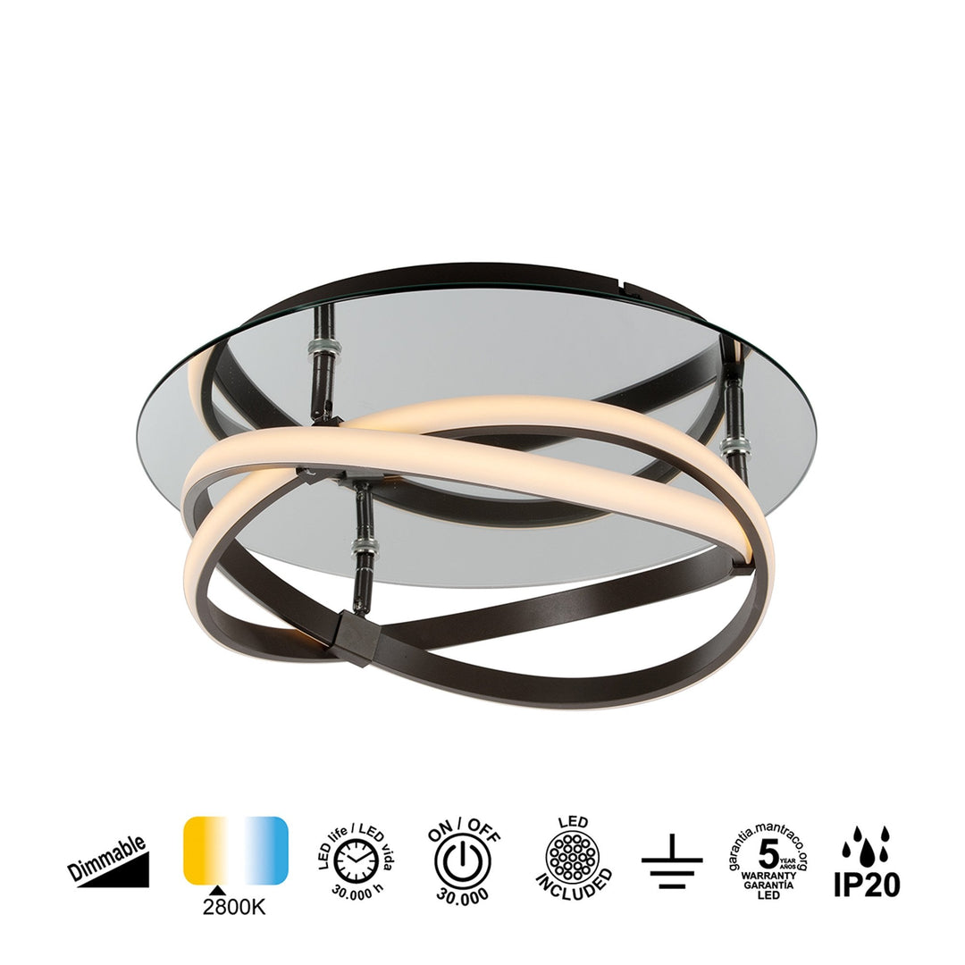 Mantra M5392 Infinity Flush LED Brown Oxide White Acrylic