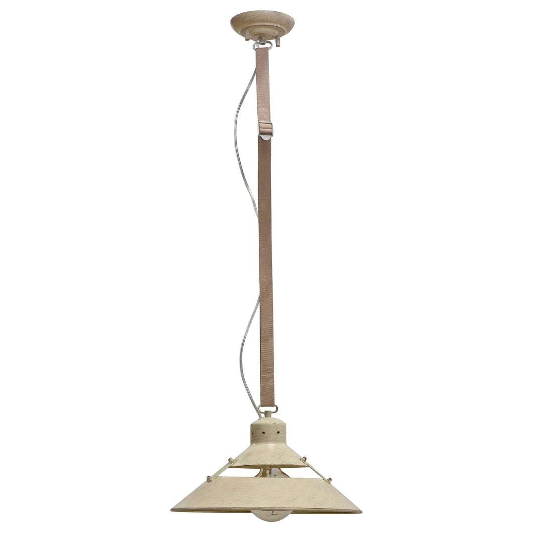 Mantra M5431 Industrial Pendant 1 Light Medium Sand Metal Beige Belt