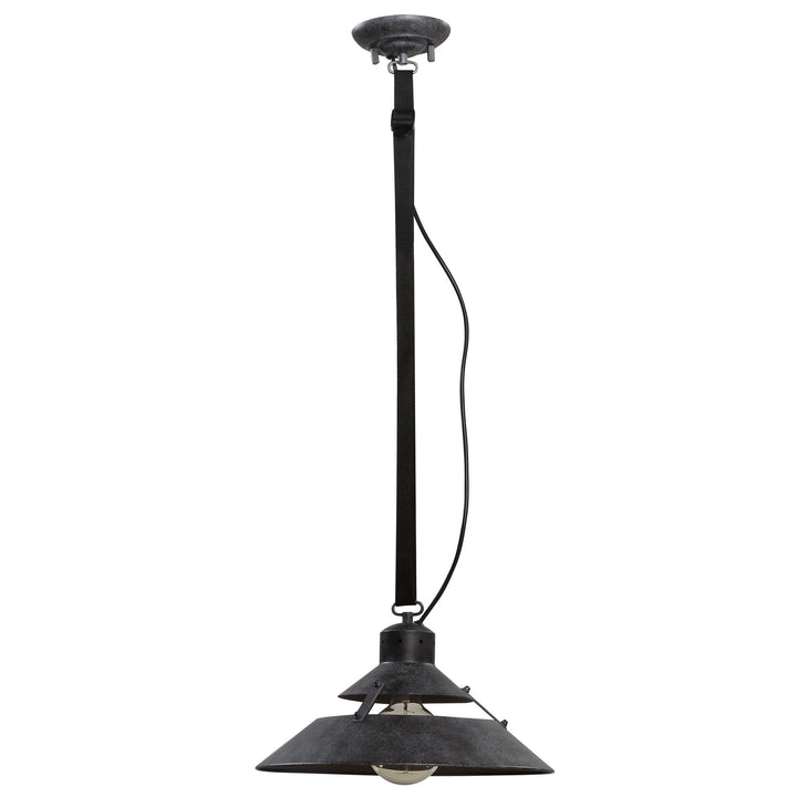 Mantra M5441 Industrial Pendant 1 Light Medium Oxide Metal Black Belt