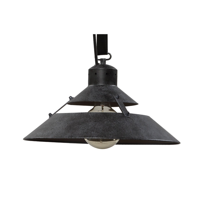 Mantra M5441 Industrial Pendant 1 Light Medium Oxide Metal Black Belt