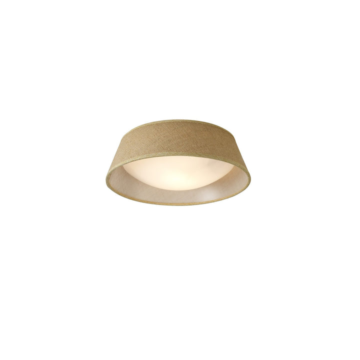 Mantra M6414 Sabina Ceiling 2 x E27 (Max 20W) Brown Linen Shade/White Acrylic