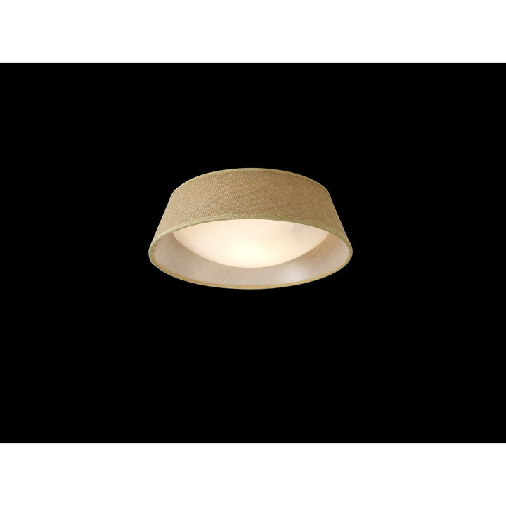 Mantra M6414 Sabina Ceiling 2 x E27 (Max 20W) Brown Linen Shade/White Acrylic