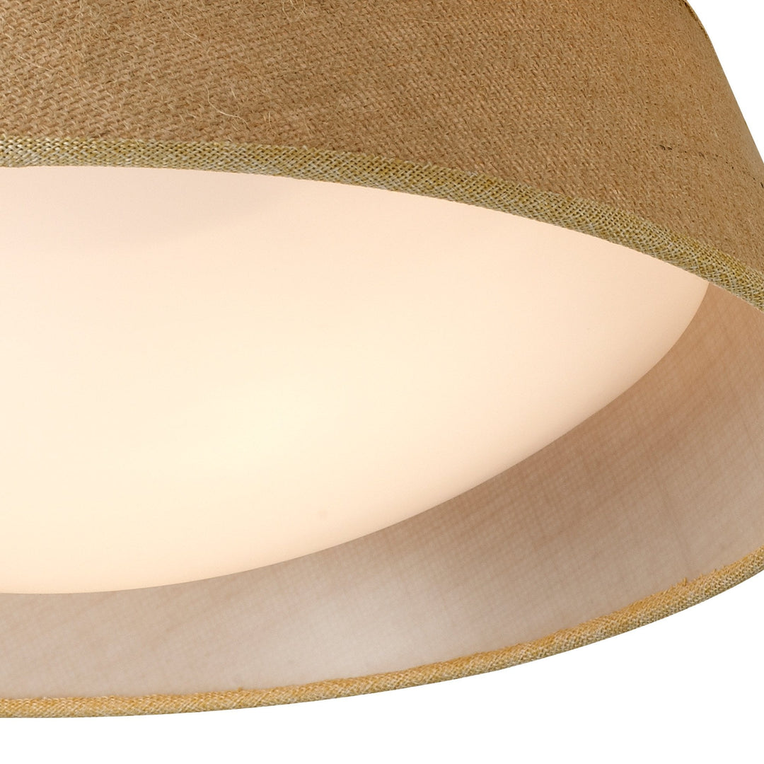 Mantra M6414 Sabina Ceiling 2 x E27 (Max 20W) Brown Linen Shade/White Acrylic