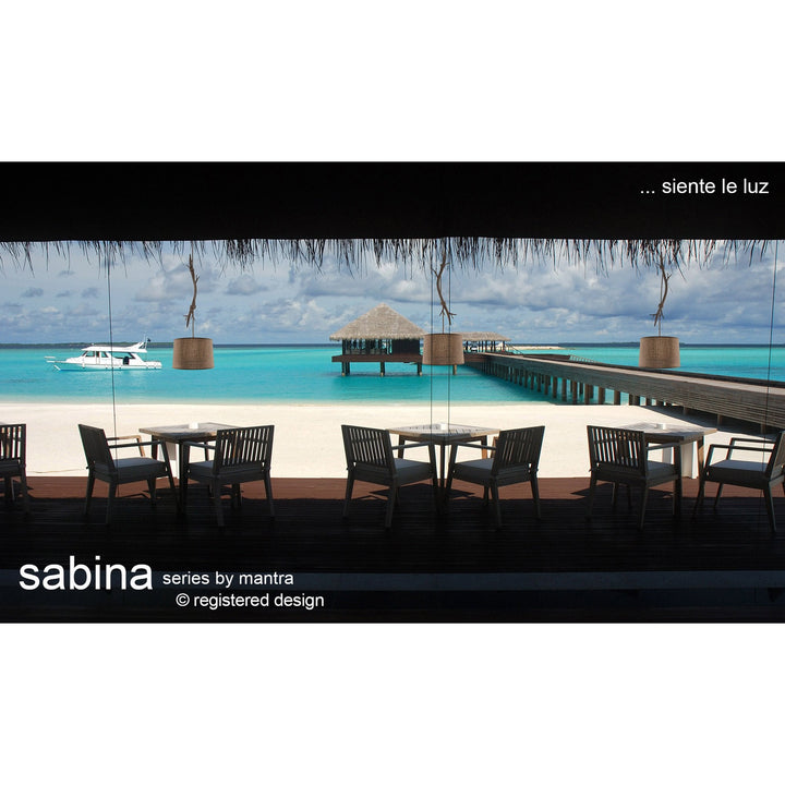 Mantra M6412 Sabina Ceiling 5 x E27 (Max 20W) Brown Linen Shade/White Acrylic