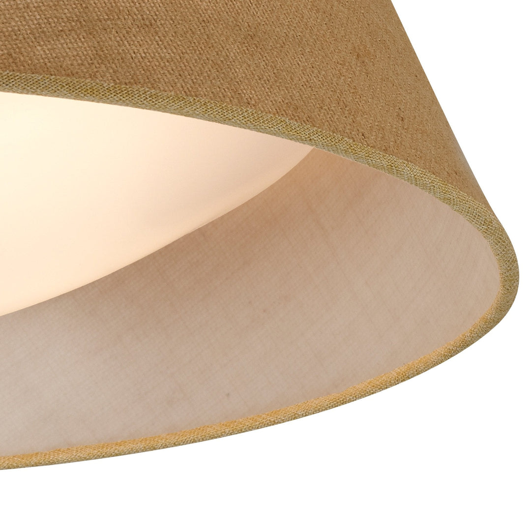 Mantra M6412 Sabina Ceiling 5 x E27 (Max 20W) Brown Linen Shade/White Acrylic