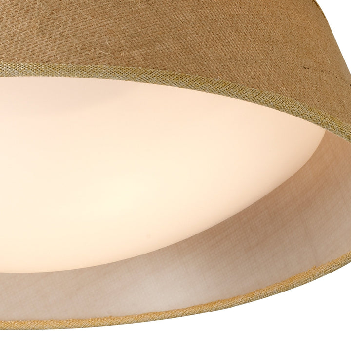 Mantra M6413 Sabina Ceiling 3 x E27 (Max 20W) Brown Linen Shade/White Acrylic