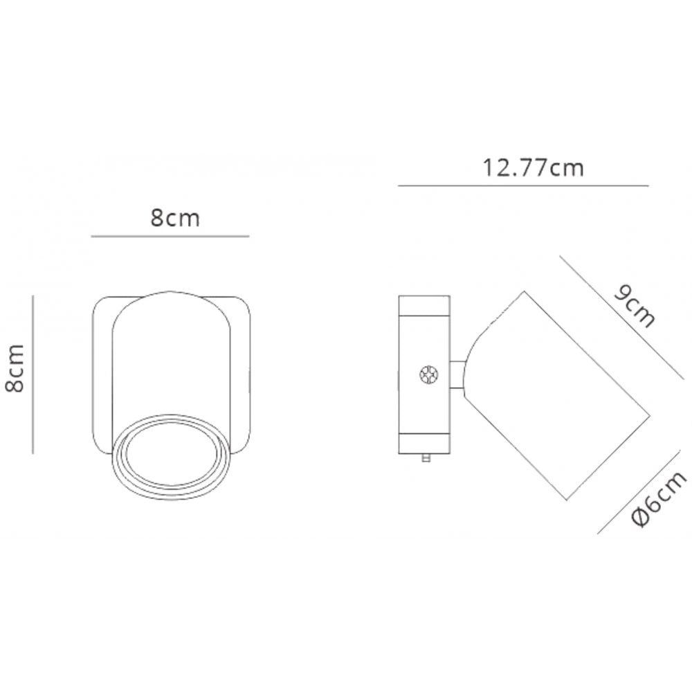 Mantra M6714 | Sal Switched Wall Light | GU10 Matt Black