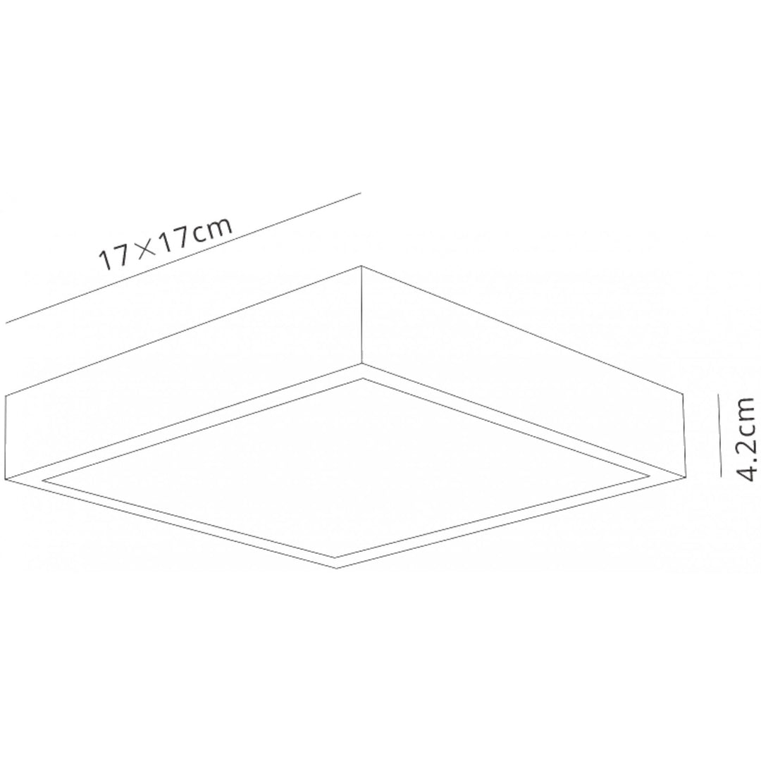 Mantra M6630 Saona 17cm Square LED Surface Flush Fitting 14W Matt White/Frosted Acrylic