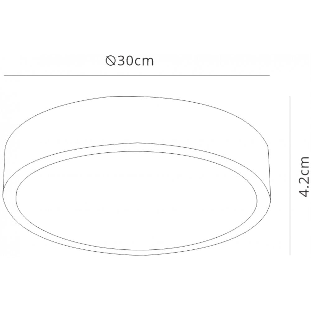 Mantra M6627 Saona 30cm Round LED Surface Flush Fitting 30W Matt White/Frosted Acrylic