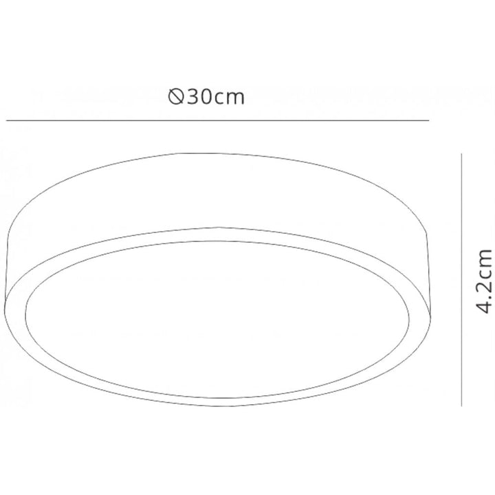 Mantra M6627 Saona 30cm Round LED Surface Flush Fitting 30W Matt White/Frosted Acrylic