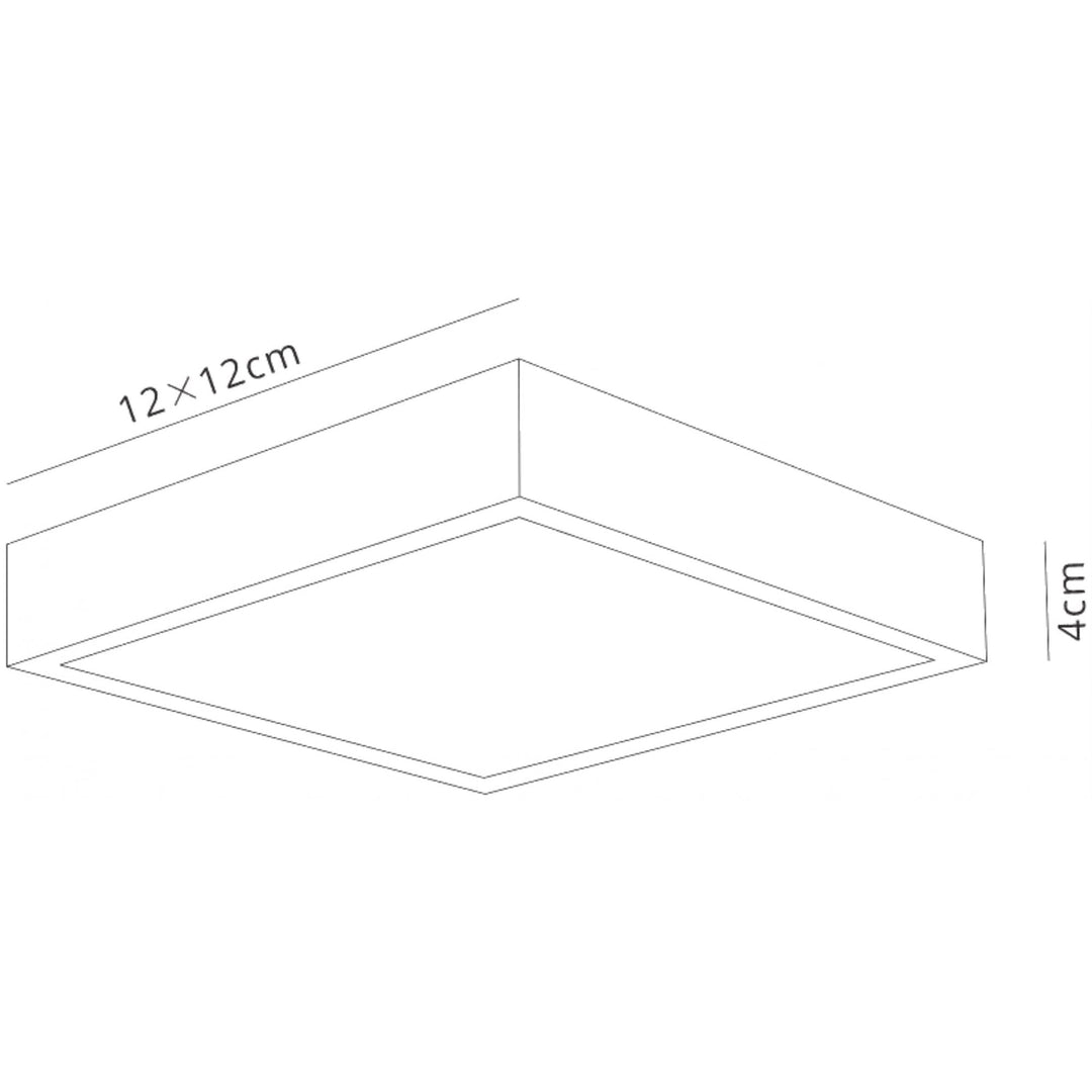 Mantra M6628 Saona 12cm Square LED Surface Flush Fitting 8W Matt White/Frosted Acrylic