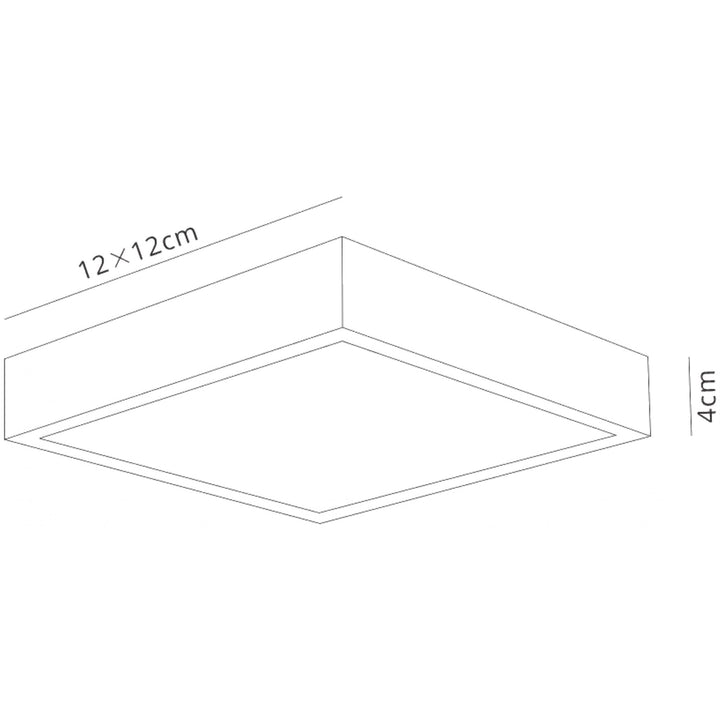 Mantra M6628 Saona 12cm Square LED Surface Flush Fitting 8W Matt White/Frosted Acrylic