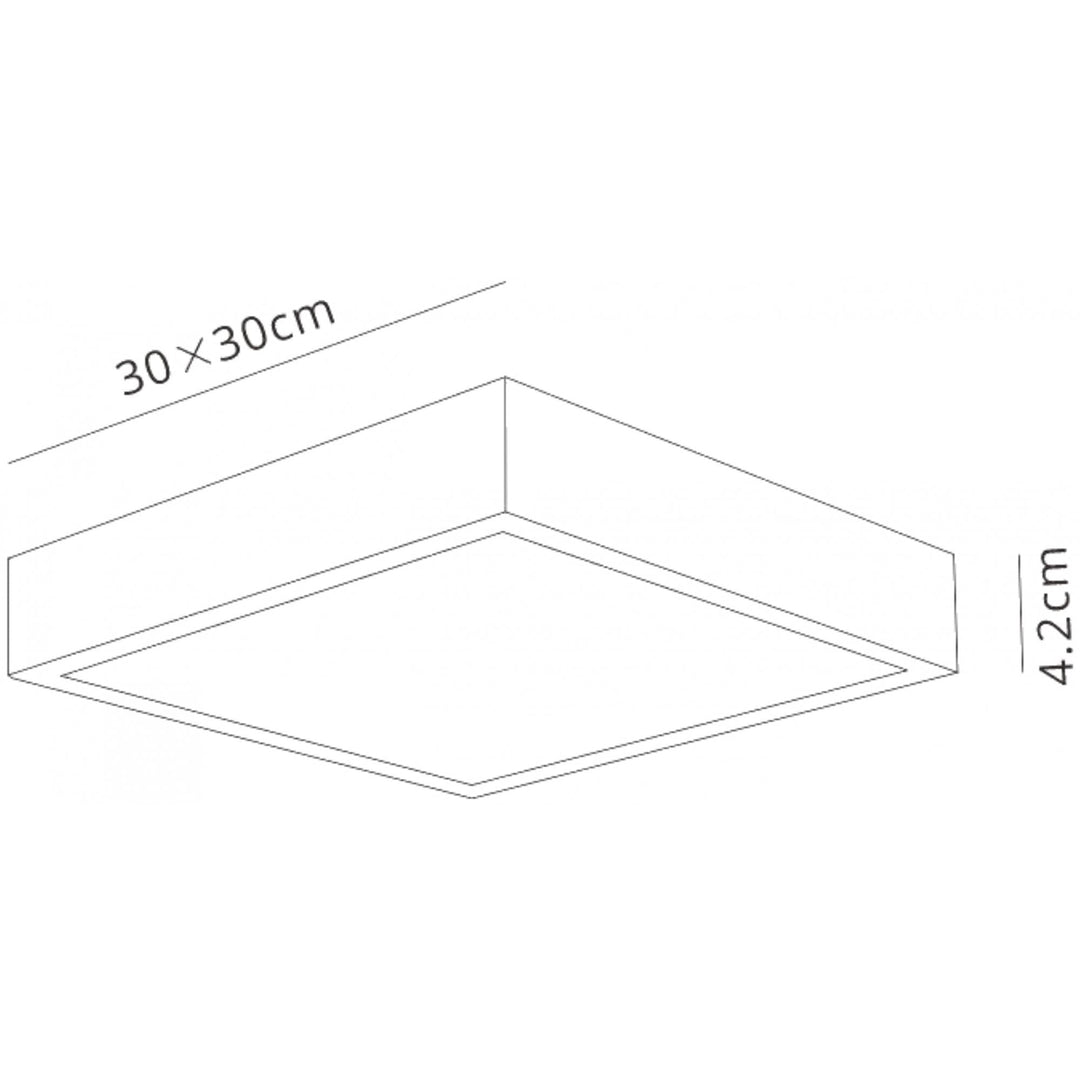 Mantra M6635 Saona 30cm Square LED Surface Flush Fitting 30W Matt White/Frosted Acrylic