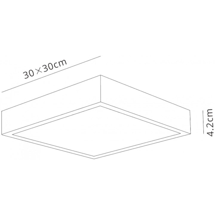 Mantra M6635 Saona 30cm Square LED Surface Flush Fitting 30W Matt White/Frosted Acrylic