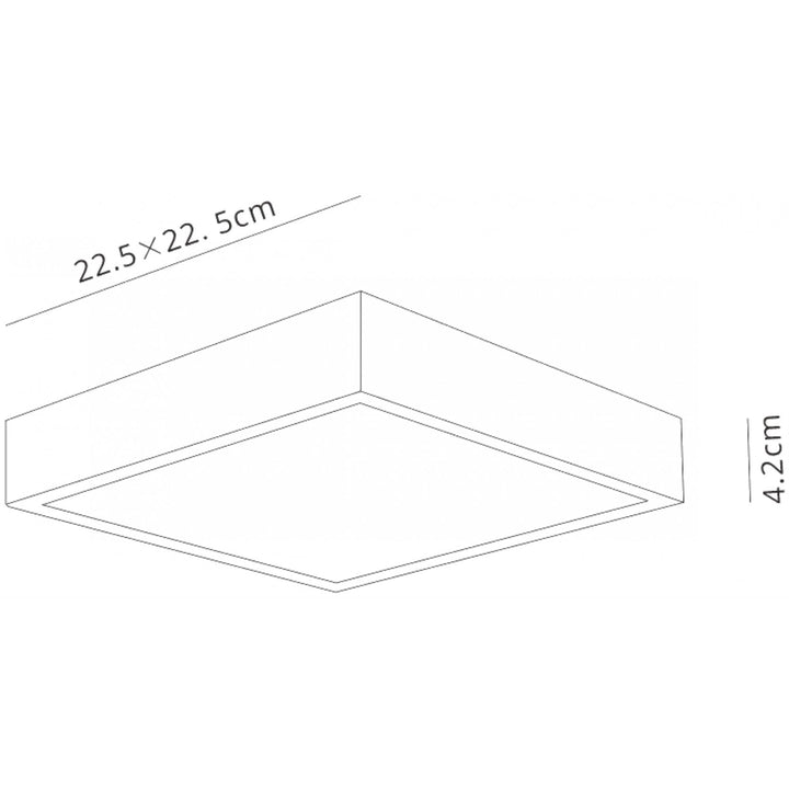 Mantra M6632 Saona 22.5cm Square LED Surface Flush Fitting 24W Matt White/Frosted Acrylic