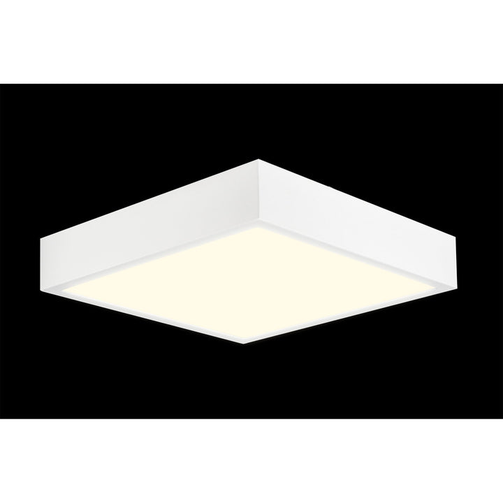 Mantra M6632 Saona 22.5cm Square LED Surface Flush Fitting 24W Matt White/Frosted Acrylic