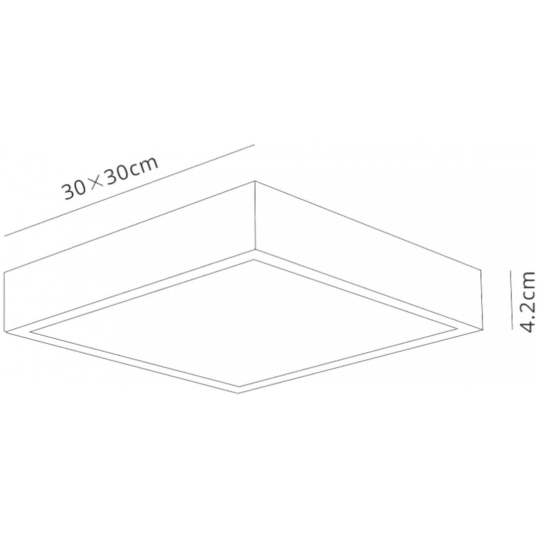 Mantra M6634 Saona 30cm Square LED Surface Flush Fitting 30W Matt White/Frosted Acrylic